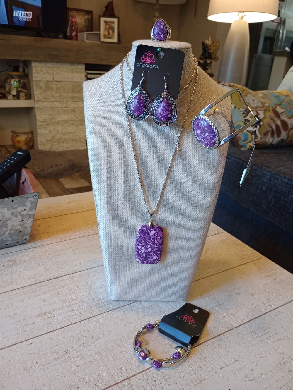paparazzi Purple Mosaic Necklace and Accessories Set